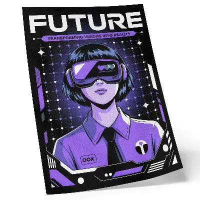 Decorative poster featuring a future technology purple dynamic theme