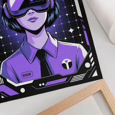 Decorative poster featuring a future technology purple dynamic theme