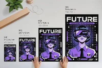 Decorative poster featuring a future technology purple dynamic theme