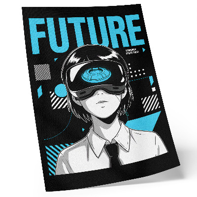 Poster A modern character in VR glasses