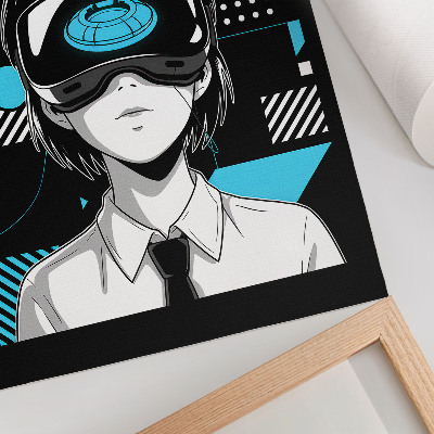 Poster A modern character in VR glasses