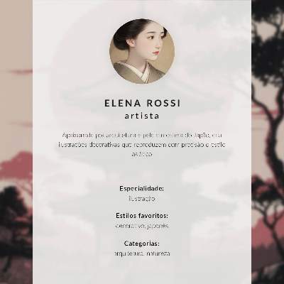 Art print Oriental pagoda nature trees harmony aesthetics