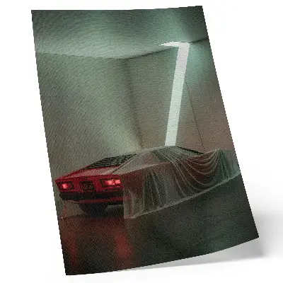 Decorative poster minimalist classic car design in an elegant style