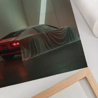 Decorative poster minimalist classic car design in an elegant style
