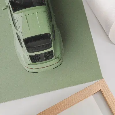 Poster a modern green car