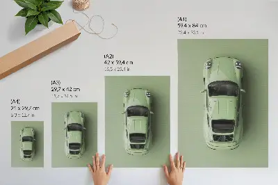 Poster a modern green car