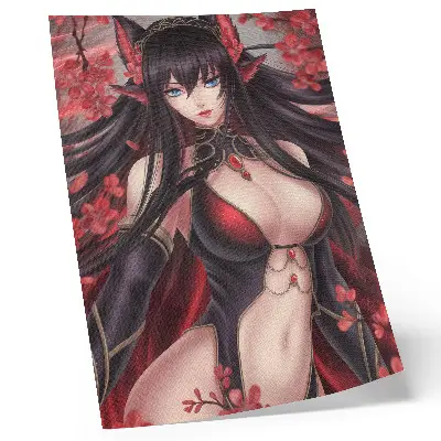 Premium wall art anime beauty elegance in dynamic red and black