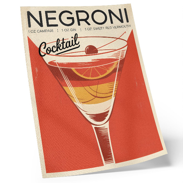 Decorative poster Retro style cocktail graphics elegance nostalgia
