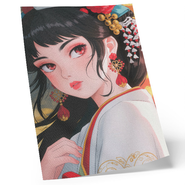 Decorative poster A portrait with intense colors and rich decorations