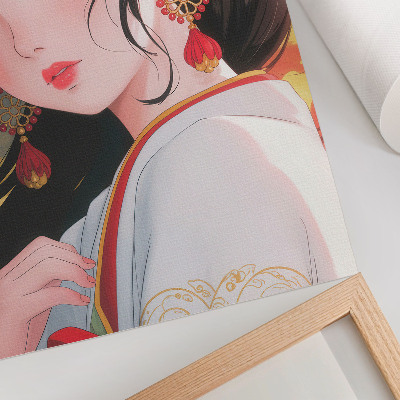 Decorative poster A portrait with intense colors and rich decorations