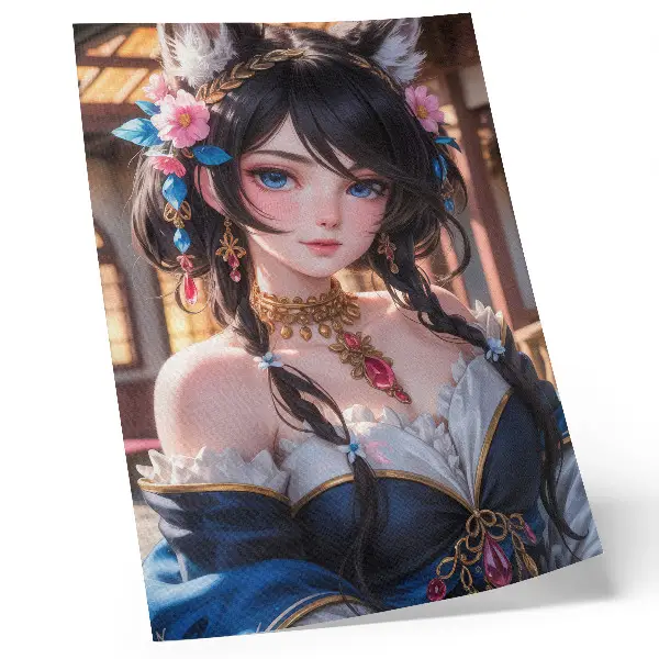 Fantasy woman portrait wall art with jewelry