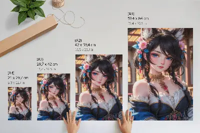 Fantasy woman portrait wall art with jewelry