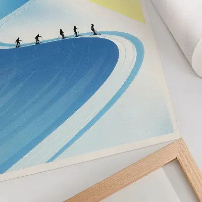 Minimalist skiers and sky poster minimalist art print