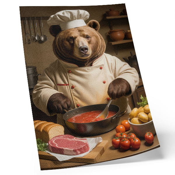 Art print Bear cook warm soul scene surrealism warmth
