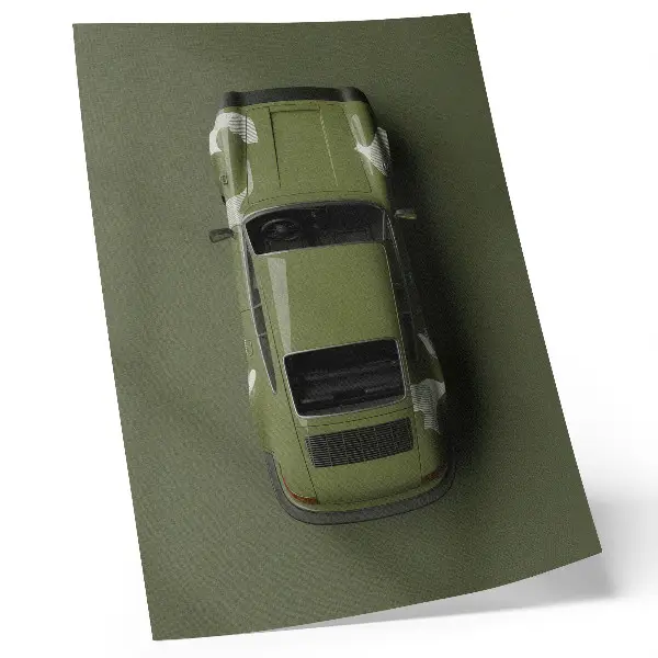 Poster minimalist elegant green car design
