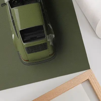 Poster minimalist elegant green car design