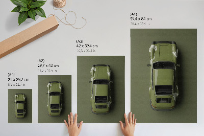 Poster Elegant green car minimalism simplicity