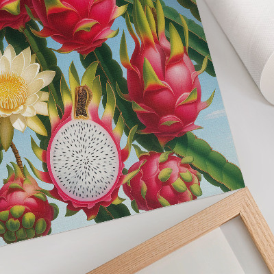 Art print Exotic fruits cacti sky bright colors