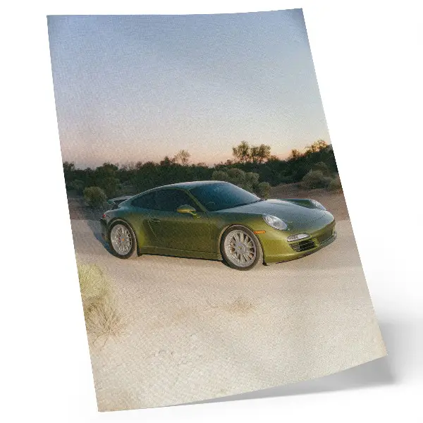 Premium wall art sports car in the desert at sunset