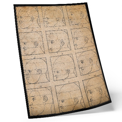 Poster Twelve human profiles in outline - drawing by Albert Dürer, ca. 1794