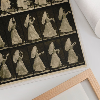 Decorative poster Woman Lifting a Basket, Waving a Handkerchief (ca. 1887), by Eadweard Muybridge