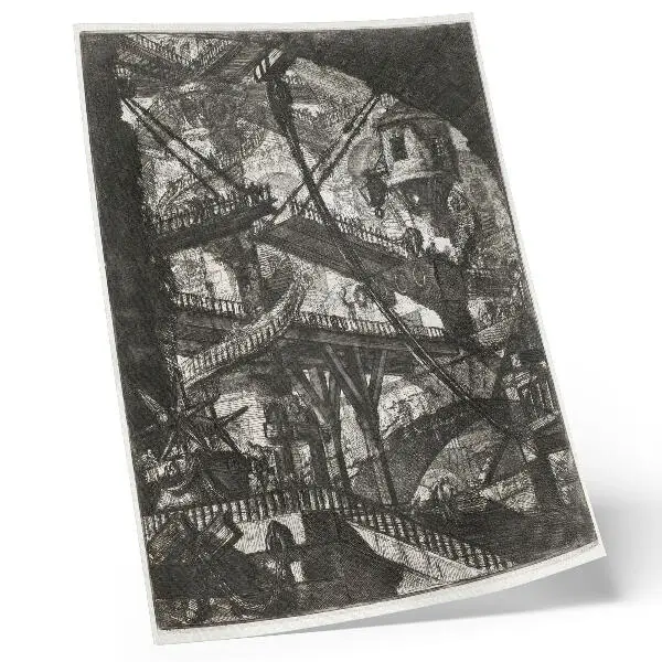 Premium wall art Drawbridge, plate VII from the Carceri d'Invenzione cycle by Giovanni Battista Piranesi