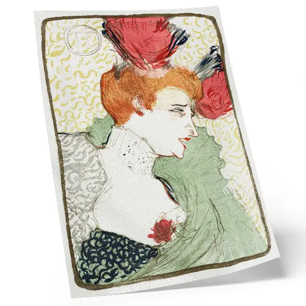 Bust of Miss Lender (1895) by Henri de Toulouse-Lautrec high-resolution decorative poster print