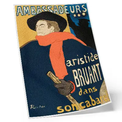 The Ambassadors of Aristide Bruant dans son cabaret 1892 print by Henri de Toulouse-Lautrec high resolution poster