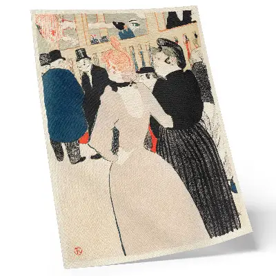 At the Moulin Rouge, La Goulue and Her Sister (1892) by Henri de Toulouse-Lautrec decorative poster high-resolution print