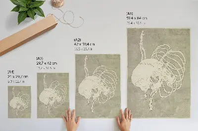 Premium wall art Hokusai's macabre skull and ribcage painting from the Rijksmuseum