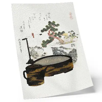 Katsushika Hokusai Tea Table 1822 decorative poster vintage Japanese woodblock print