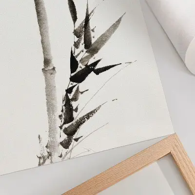 Poster vintage bamboo in the Japanese Ukiyo-e style by Katsushika Hokusai