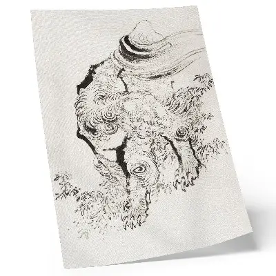 Hokusai's Japanese Tiger decorative poster from the album of sketches 1760-1849
