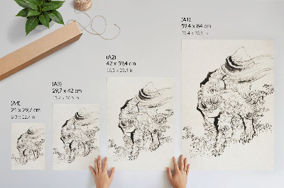 Decorative poster Hokusai's Japanese Tiger, Album of Sketches (1760-1849)
