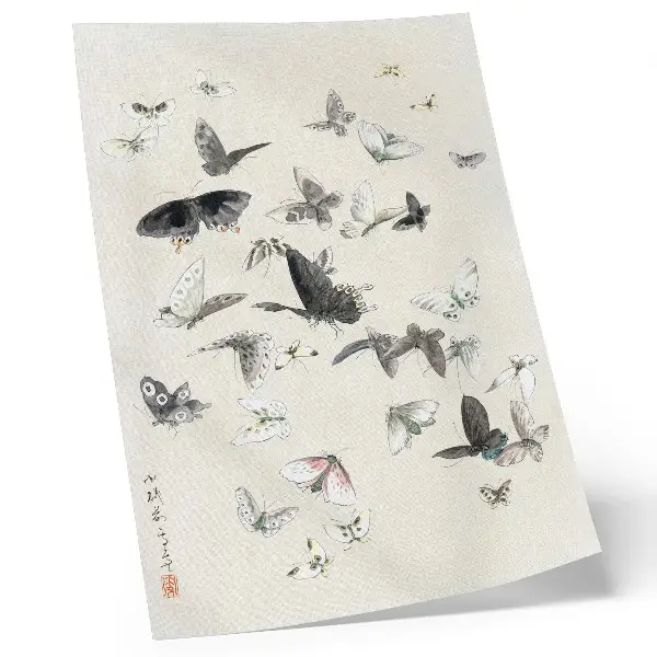 Hokusai's Butterflies and Moths poster