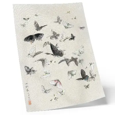 Hokusai's Butterflies and Moths poster