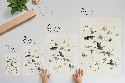 Poster Hokusai's Butterflies and Moths