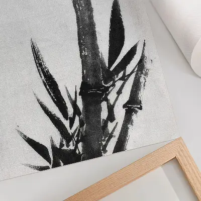 Art print bamboo by Katsushika Hokusai in a vintage Japanese painting style