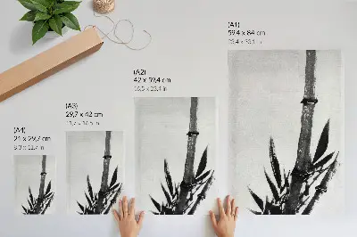 Art print bamboo by Katsushika Hokusai in a vintage Japanese painting style