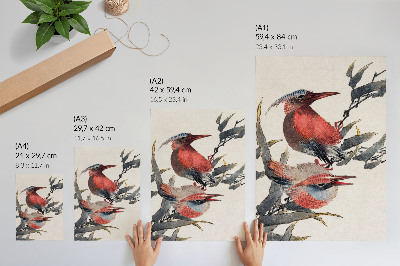 Poster Katsushika Hokusai's Birds from the Album of Sketches (1814), vintage Japanese woodblock prints