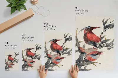 Birds from the Album of Sketches by Katsushika Hokusai (1814) vintage Japanese woodblock print poster