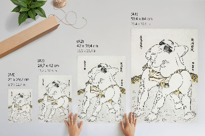 Premium wall art Sumo wrestlers by Katsushiki Hokusai (1760–1849), vintage Japanese woodblock print