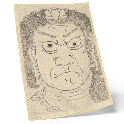 Fudō Myōō mask wall art after Katsushika Hokusai School