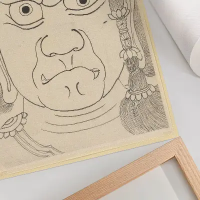 Fudō Myōō mask wall art after Katsushika Hokusai School