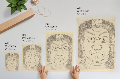 Premium wall art Fudō Myōō mask, Katsushika Hokusai School