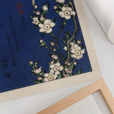 Decorative poster Katsushika Hokusai (1760-1849), Robin on a Cherry Blossom Branch