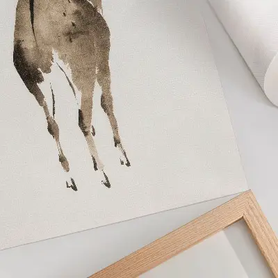 Poster vintage illustration of Katsushika Hokusai's Deer from 1904