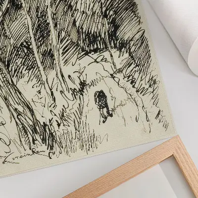 Forest Landscape with a Vagabond by Théophile-Alexandre Pierre Steinlen art poster