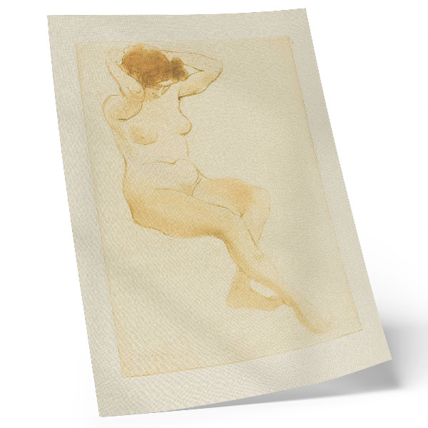 Premium wall art Woman Adjusting Her Hair, Three-Quarter View by Théophile-Alexandre Pierre Steinlen