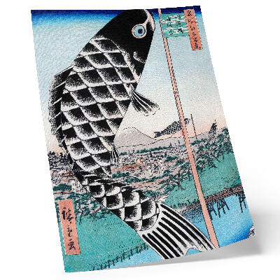 Decorative poster Utagawa Hiroshige's Suidobashi and Surugadai Bridge (1857)